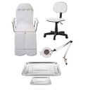Ver imagem 1 de Kit Cadeira para Podologia Mocho Luminária Exaustor e Brindes Fiscomed Kit Maca para Podologia