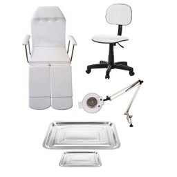 Kit Cadeira para Podologia Mocho Luminária Exaustor e Brindes Fiscomed Kit Maca para Podologia - 1