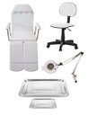 Ver imagem 1 de Kit Cadeira para Podologia Mocho Luminária Exaustor e Brindes Fiscomed Kit Maca para Podologia