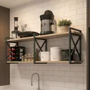 Ver imagem 2 de Prateleira 150x20cm de Parede Mdf Estilo Industrial