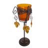 Castiçal Candelabro Porta Vela em Vidro Decorativo Amarelo - 2