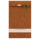 Ver imagem 2 de Painel Ripado com Bancada Suspensa para Tv até 60 Polegadas 1430x2400 Trento Freijó/off White - Dj M