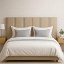 Ver imagem 2 de Cabeceira Box Casal Duana Painel Estofado Dobrável para Quarto Fixação Parede - Bege