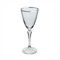 Jogo De Taças Para Vinho Tinto Em Cristal Elizabeth Decorada Com 6 Peças 250ml Crystalex - 1