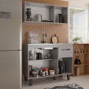 Ver imagem 2 de Armário de Cozinha Letícia 6 Portas 1 Gaveta Cinza - Panorama Móveis