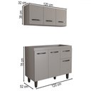 Ver imagem 4 de Armário de Cozinha Letícia 6 Portas 1 Gaveta Cinza - Panorama Móveis