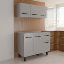 Ver imagem 5 de Armário de Cozinha Letícia 6 Portas 1 Gaveta Cinza - Panorama Móveis