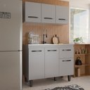 Ver imagem 1 de Armário de Cozinha Letícia 6 Portas 1 Gaveta Cinza - Panorama Móveis