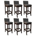 Ver imagem 1 de Kit 6 Banquetas Alta Estofada para Bancada Capuccino Melody Suede Cinza