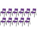Ver imagem 2 de Cadeira Iso Base Preto Igreja, Escola, Escritório - Violeta Kit 11 Peças