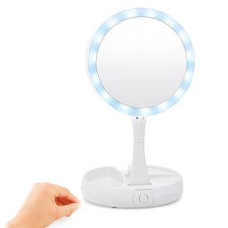 Espelho de Mesa Maquiagem C/ Luz Led Rotação 360° Camarim - 2