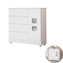 Ver imagem 2 de Cômoda Funcional Quarto Bebê Organização 4 Gavetas Branca:branco