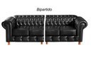 Ver imagem 2 de Sofá Chesterfield Luís Xv 4 Lugares Bipartido - Couríssimo Preto