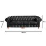 Sofá Chesterfield Luís Xv 4 Lugares Bipartido - Couríssimo Preto - 3