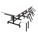 Ver imagem 2 de Mesa para Refeitório com 8 Lugares Dobráveis Escamoteáveis