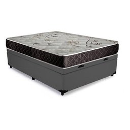 Cama Box Baú Casal Green Cinza + Colchão Espuma D33 138x188x10 - 3