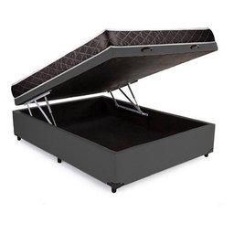 Cama Box Baú Casal Green Cinza + Colchão Espuma D33 138x188x10 - 2