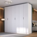 Ver imagem 1 de Guarda Roupa Ravi em Mdf 240x232,2cm 6 Portas 4 Gavetas Branco 1109