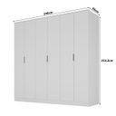 Ver imagem 3 de Guarda Roupa Ravi em Mdf 240x232,2cm 6 Portas 4 Gavetas Branco 1109