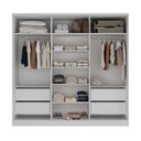 Ver imagem 2 de Guarda Roupa Ravi em Mdf 240x232,2cm 6 Portas 4 Gavetas Branco 1109