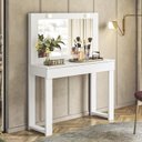 Ver imagem 2 de Penteadeira Camarim Gala 1 Gaveta e Soquetes para Lâmpadas Branco Fosco