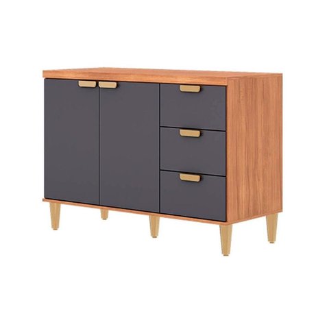 Gabinete Cozinha Modulado Elena 2 Portas 3GAVS 120cm Cin/Titanium MGM