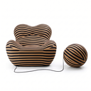 Ver imagem 2 de Poltrona Decorativa com Puff Design Orgânico Premium