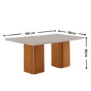 Ver imagem 5 de Mesa de Jantar Eloise 180cm Tampo MDF Vidro Canto Copo com 6 Cadeiras Lorena Moderna Mobília