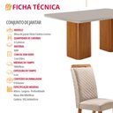 Ver imagem 2 de Mesa de Jantar Eloise 180cm Tampo MDF Vidro Canto Copo com 6 Cadeiras Lorena Moderna Mobília