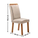 Ver imagem 6 de Mesa de Jantar Eloise 180cm Tampo MDF Vidro Canto Copo com 6 Cadeiras Lorena Moderna Mobília