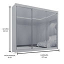 Ver imagem 3 de Guarda Roupa Dubai 3 Portas de Correr Espelhadas Mdf Branco