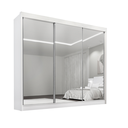 Ver imagem 1 de Guarda Roupa Dubai 3 Portas de Correr Espelhadas Mdf Branco