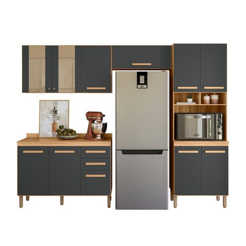 Conjunto de Cozinha Nubia Modulado com 11 Portas 2 Gavetas