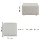 Ver imagem 3 de Kit 2 Puff Modular Block 74x74 cm Pes Madeira Linho Tcs 701 Moll