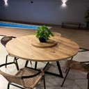 Ver imagem 5 de Mesa Estilo Industrial Redonda 130cm - Com Prato Giratório - Antíqua.