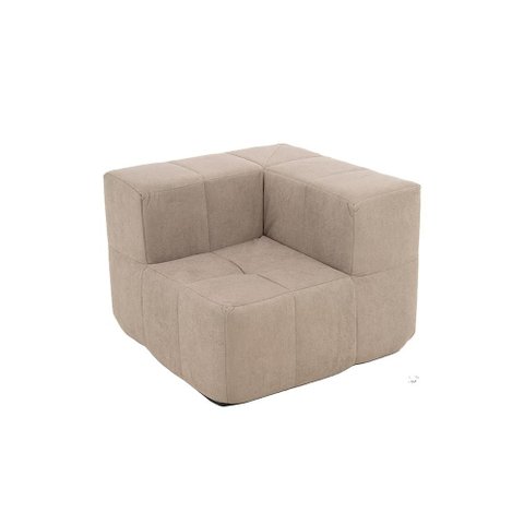 Sofá Modular de Canto 1 Lugar 86cm Kappesberg Boucle Capuccino