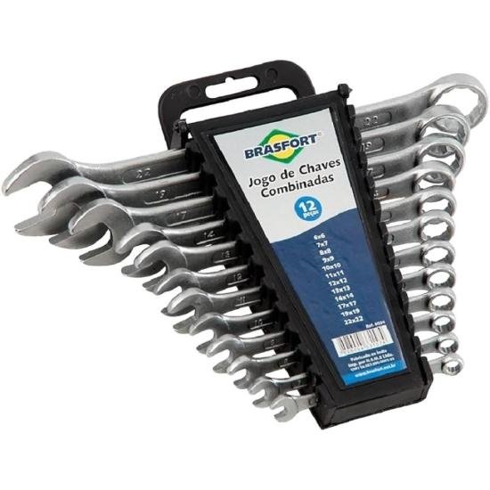 Kit de Chave Combinada com 12 Peças de 6 a 22mm Brasfort
