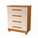 Ver imagem 4 de Cômoda Suíça 4 Gavetas MDF-MDP com Puxador Plástico Off White e Nature Infantile Móveis