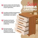 Ver imagem 3 de Cômoda Suíça 4 Gavetas MDF-MDP com Puxador Plástico Off White e Nature Infantile Móveis