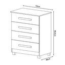 Ver imagem 2 de Cômoda Suíça 4 Gavetas MDF-MDP com Puxador Plástico Off White e Nature Infantile Móveis