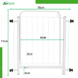 Portão Grade para Cachorro Pet Bebê Porta de 78cm a 122cm:branco - 4