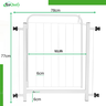 Portão Grade para Cachorro Pet Bebê Porta de 78cm a 122cm:branco - 4