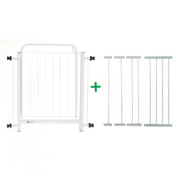 Portão Grade para Cachorro Pet Bebê Porta de 78cm a 122cm:branco - 2