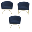 Ver imagem 1 de Kit 03 Poltronas Paola Sued Azul Marinho - D'Classe Decor