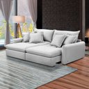 Ver imagem 7 de Sofá 210cm Retrátil Reclinável Almofadas Caixa Zero Sydney Veludo Cinza G93 - Gran Belo