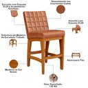 Ver imagem 6 de Kit 04 Banquetas Baixa Cozinha Bancada Bar Sala Jantar Fixa Mila L02 Couríssimo Camel - Lyam Decor