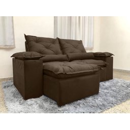 Sofá Retrátil e Reclinável 2,00m em Tecido Veludão C/ Pillow Nos Braços Athenas - Montagem Inclusa:m - 2