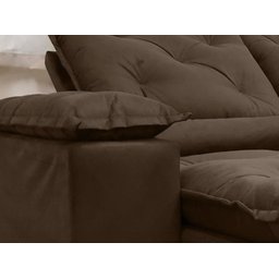 Sofá Retrátil e Reclinável 2,00m em Tecido Veludão C/ Pillow Nos Braços Athenas - Montagem Inclusa:m - 4