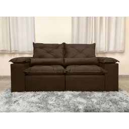 Sofá Retrátil e Reclinável 2,00m em Tecido Veludão C/ Pillow Nos Braços Athenas - Montagem Inclusa:m - 3