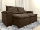 Ver imagem 1 de Sofá Retrátil e Reclinável 2,00m em Tecido Veludão C/ Pillow Nos Braços Athenas - Montagem Inclusa:m
